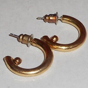 EARRINGS - 1 pair -post - half hoops